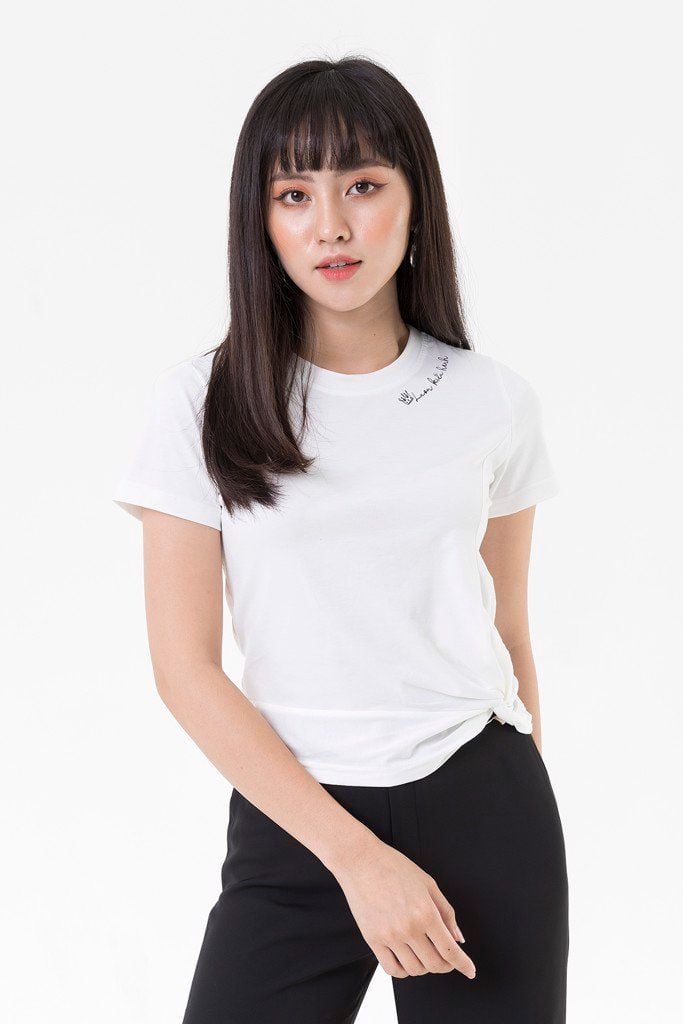 áo cotton xoắn thân lệch V61S20H001 - V61S20H001