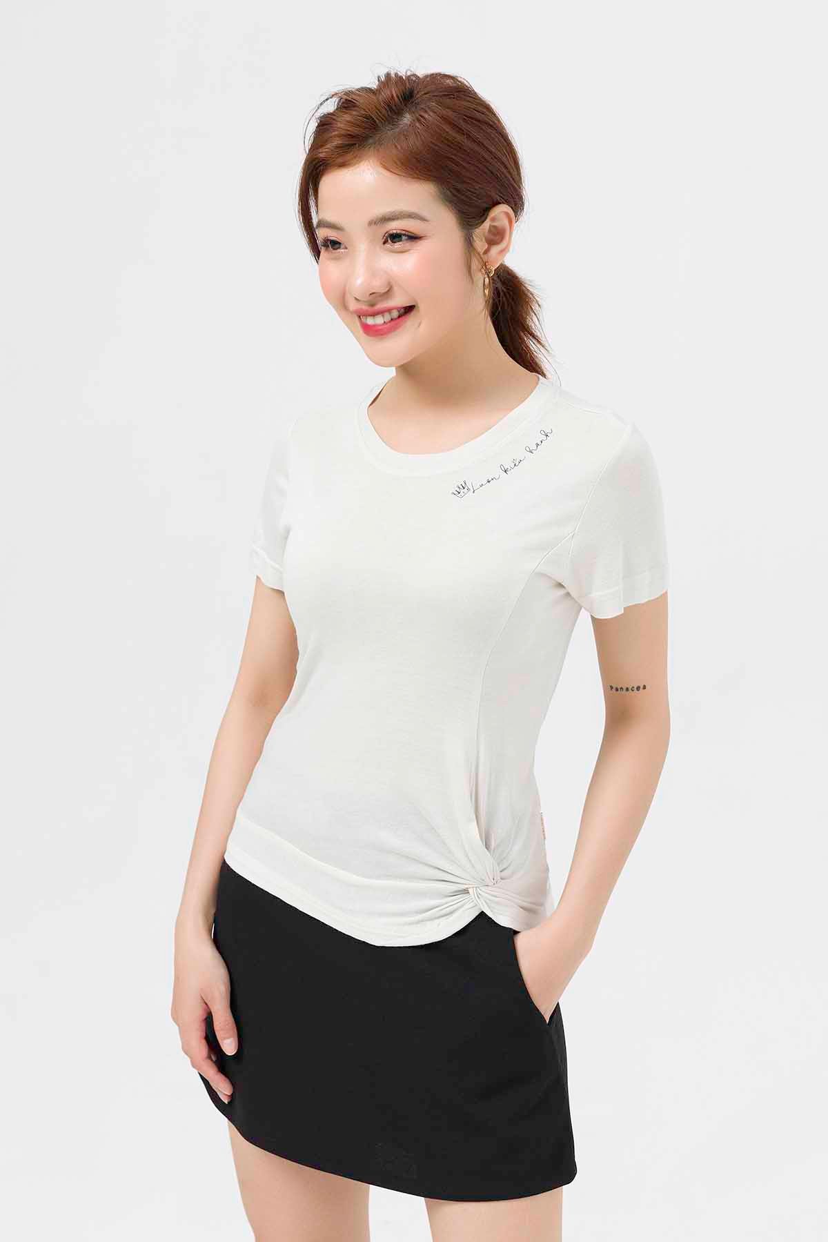 áo cotton xoắn thân lệch V61S20H001 - V61S20H001