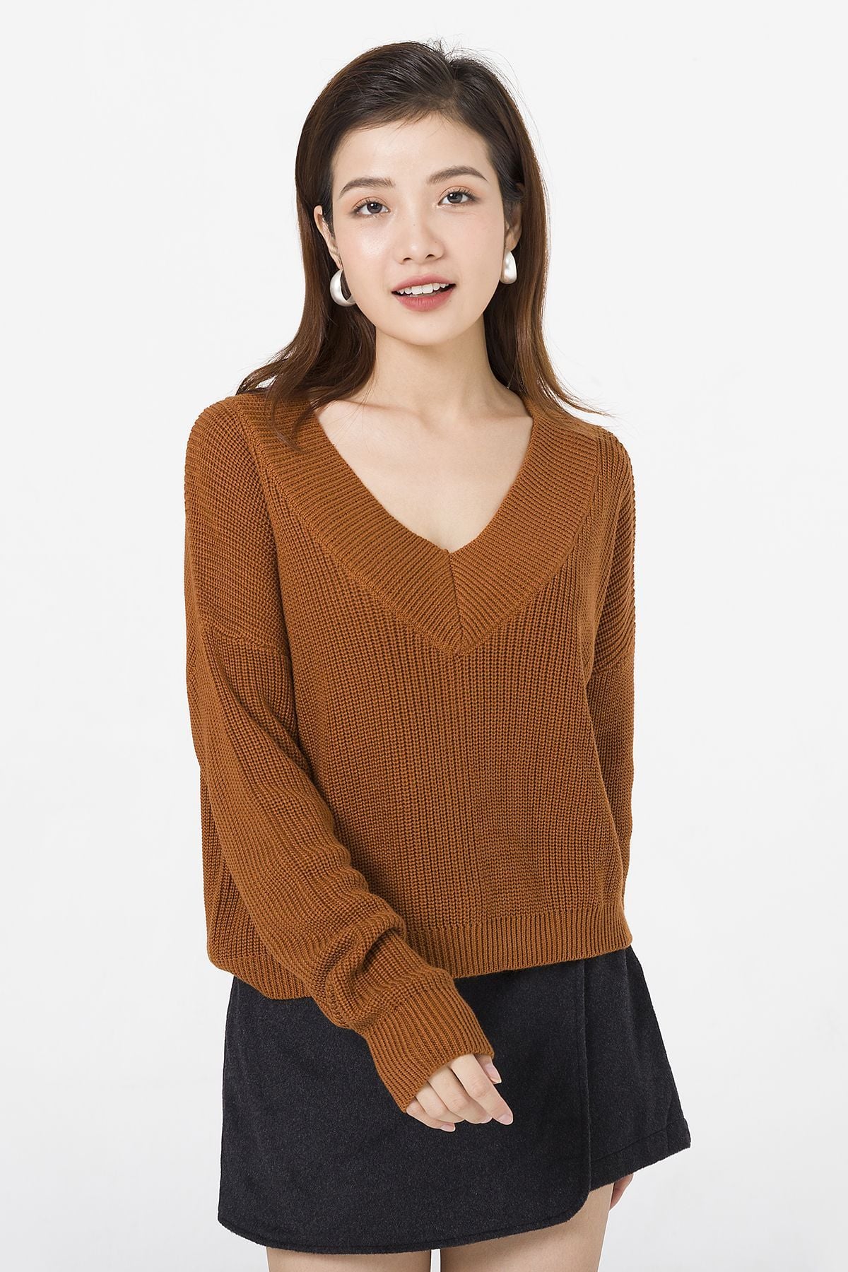 áo len croptop cổ tim - V61W20T014