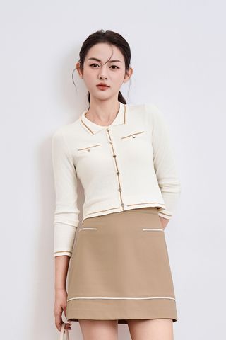 áo len polo phối màu cổ bẻ - V61W23T005