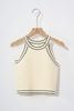 Áo len yếm croptop bo kẻ - V61W24Q012