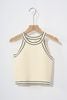 Áo len yếm croptop bo kẻ - V61W24Q012