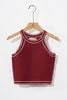 Áo len yếm croptop bo kẻ - V61W24Q012