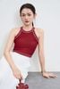 Áo len yếm croptop bo kẻ - V61W24Q012