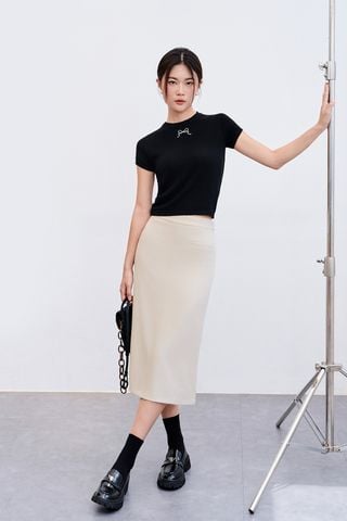 Chân váy dáng suông túi cơi giả - V62M24Q007