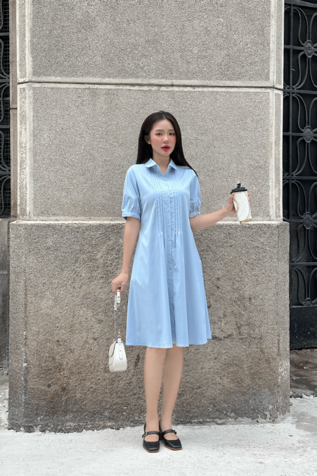 Đầm cổ sen dáng rộng mí ngực - V63L25Q003