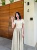 Đầm xòe ngắn tay đan dây lưng - V63M25H013