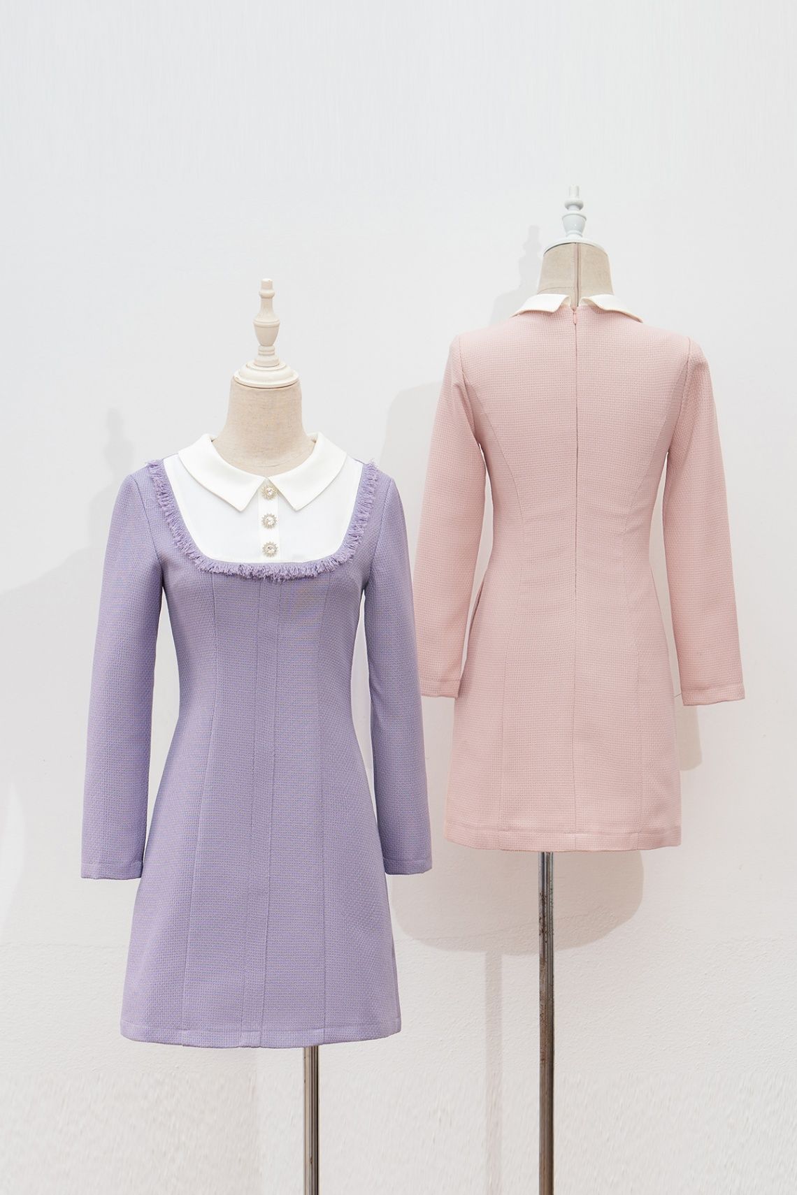 Đầm dáng A cổ bẻ phối màu - V63R23T007