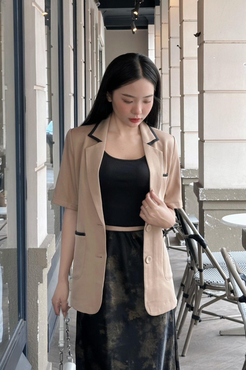 Áo blazer túi ốp - V65B25Q004