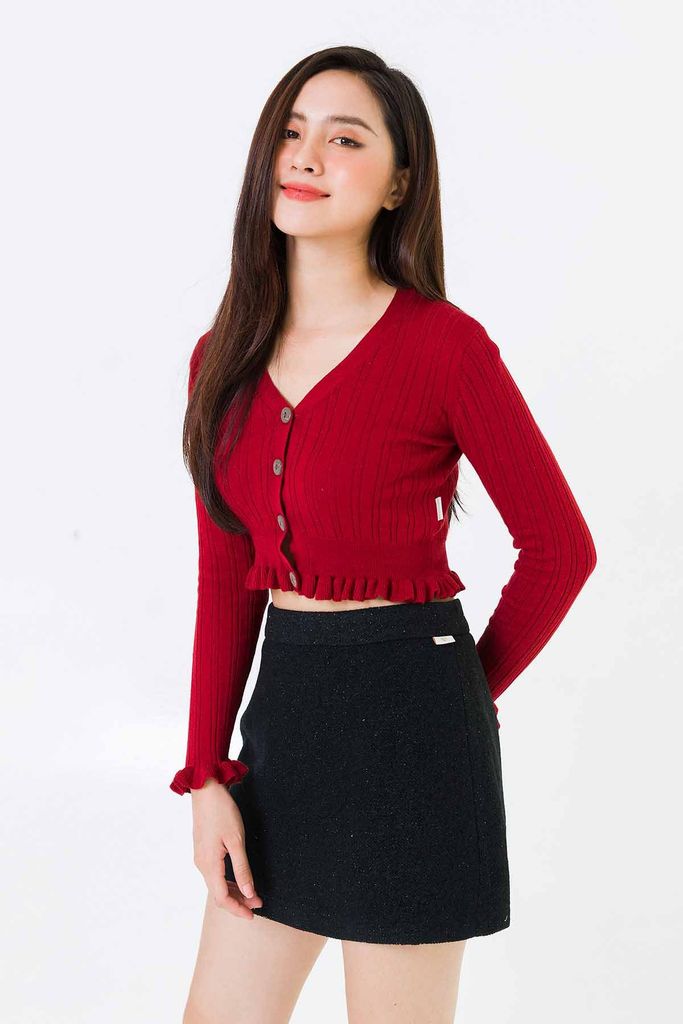 Áo Len Cardigan Lửng Bèo  - V65C20T018