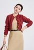 Áo len croptop vặn thừng cài cúc - V65C24T003