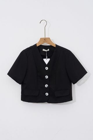 Áo croptop cổ tim cài cúc túi giả - V65D24H003