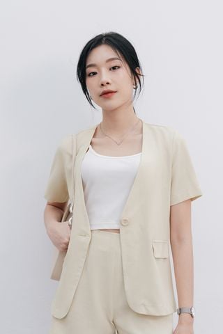 Áo blazer cổ V nắp túi giả - V65D24H017