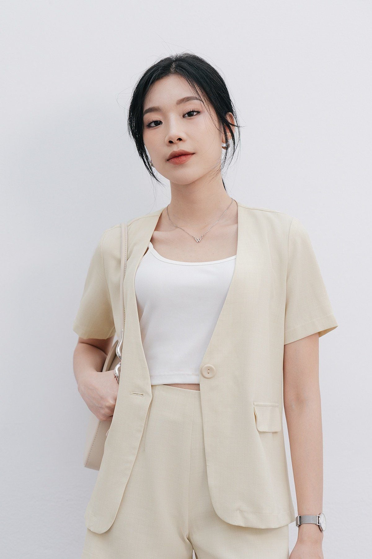 áo đờ mi cổ V nắp túi giả - V65D24H017