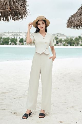 Áo đờ mi tay ngắn nẹp chéo - V65D24Q024