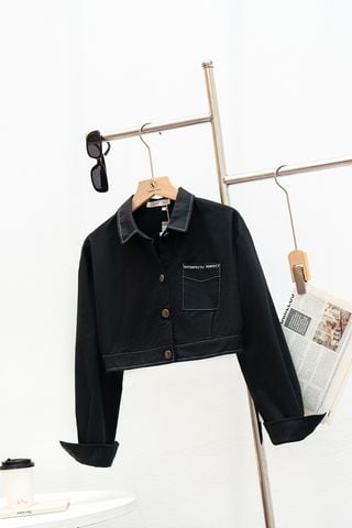 áo khoác ngắn cổ đức diễu chỉ - V65O23Q006