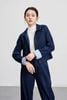Áo khoác denim phối kẻ diễu chỉ - V65O24T014