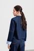 Áo khoác denim phối kẻ diễu chỉ - V65O24T014