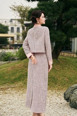 Áo khoác dạ tweed phối màu - V65W24T024