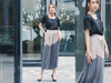 Ombre Skirt / Chân váy dập ly phối màu