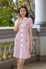 Lynne Dress - Hồng- Đầm clothesrack form A phối cổ trắng- việt nam