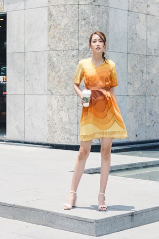  Ombre Dress / Đầm in họa tiết loang màu 