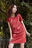 Đầm suông tay ngắn in hoa đỏ / Chilli Dress