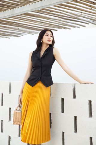  Pleated Skirt / Chân váy dập ly tafta 