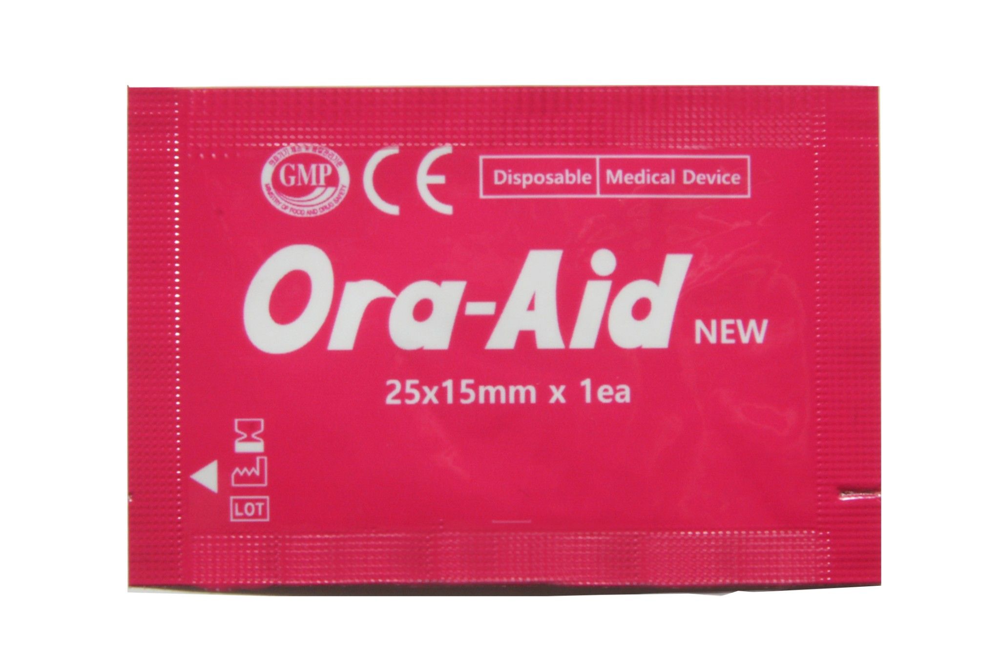  Miếng dán bảo vệ và giúp lành nhanh vết thương trong miệng sau phẫu thuật nha khoa Ora-Aid  (Màu đỏ 25x15mm) 
