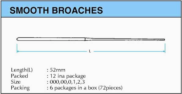  Trâm trơn Smooth Broaches Mani Nhật Bản (Hộp 72 cây) 