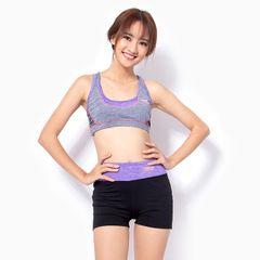 Bộ đồ tập gym cho nữ áo bra, quần short màu tím QS011-05