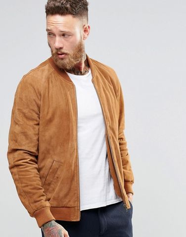 Áo khoác Suede Bomber