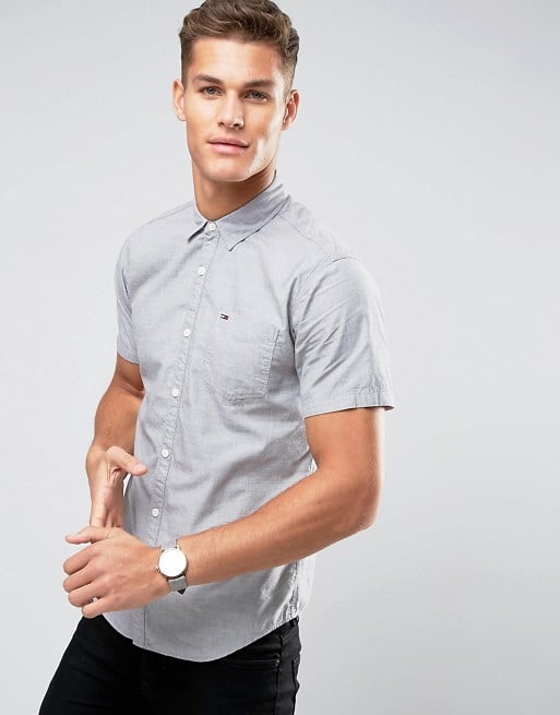 TOMMY HILFIGER  Áo Sơ Mi Nam Tay Dài Tjm Badge Tencel Twi DM0DM10159YBR   Shopee Việt Nam