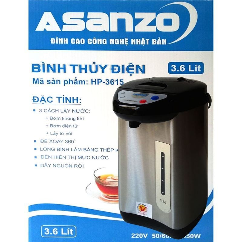 Bình Thủy Điện Asanzo 3.6 Lít HP-3615