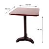 Bàn Cafe Mặt Gỗ Vuông, Chân Trụ Sắt Sơn Tĩnh Điện Fansipan Alto 01 - 55 x 55 x 73cm