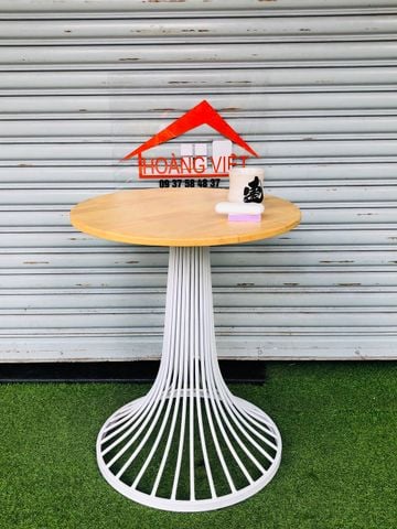 Bàn Tulip Mặt Gỗ Tròn, Chân Sắt - 60cm (Đường Kính)