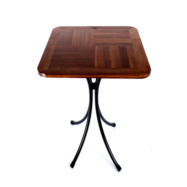 Bàn Cafe Mặt Gỗ Vuông, Chân Trụ Sắt Sơn Tĩnh Điện Fansipan Kite 01 - 55 x 55 x 73cm