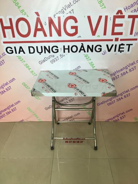 Bàn Inox 201 Mặt Chữ Nhật, Chân Cao 50cm - 50 x 80cm (Rộng x Dài)
