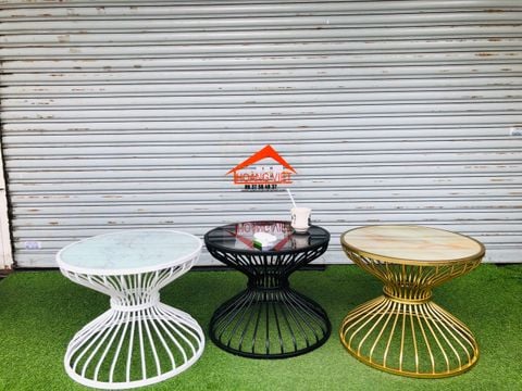 Bàn Trà Mặt Đá Hoa Cương Tròn Cao Cấp 3 Màu - 56 x 44cm