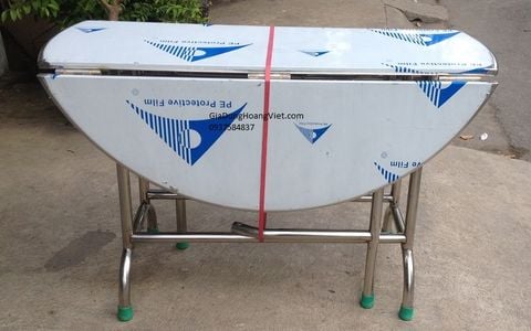 Bàn Gấp 3 Inox 304 Mặt Tròn Cao Cấp - 2 Size