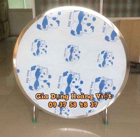 Bàn Inox 304 Mặt Tròn Dầy Gấp 4 Phân - 1m2 (Đường Kính)