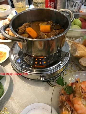 Bếp Cồn Inox Chắn Gió Cao Cấp - 22 x 22 x 10cm