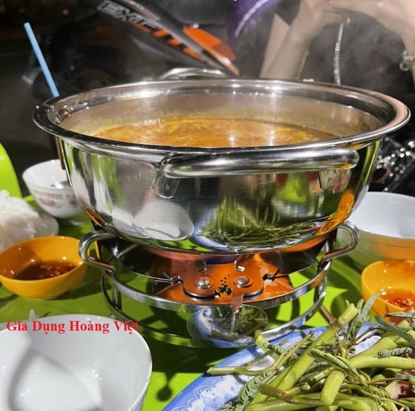 Bếp Cồn Inox Cao Cấp, Bếp Cồn Thanh Inox Đặc - 24 x 24 x 10cm