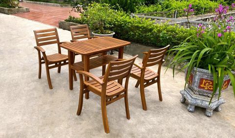 Bộ 4 Ghế Và 1 Bàn Valley Gỗ Full