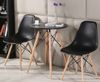 Bộ Bàn Mặt Tròn Và 2 Ghế Eames, Chân Gỗ Sồi, Màu Đen