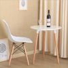 Bộ Bàn Mặt Tròn Và 2 Ghế Eames, Chân Gỗ Sồi, Màu Trắng