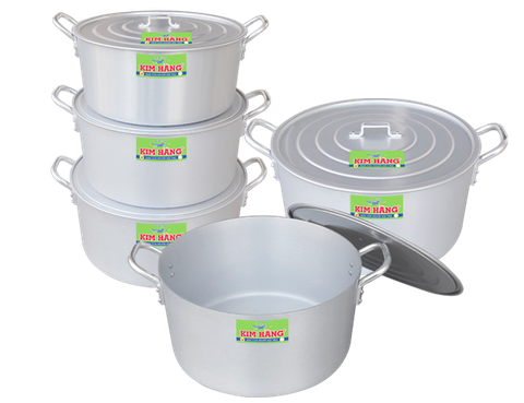Bộ Nồi Nhôm Kim Hằng T5 Quai Tròn Xi Bóng - 5 Size