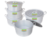 Bộ Nồi Nhôm Kim Hằng T5 Quai Tròn Xi Bóng - 5 Size