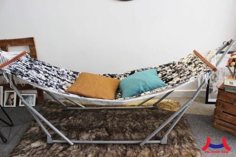 Bộ Võng Thép Vải Cotton Trường Thọ Lớn - 250 x 70 x 80cm