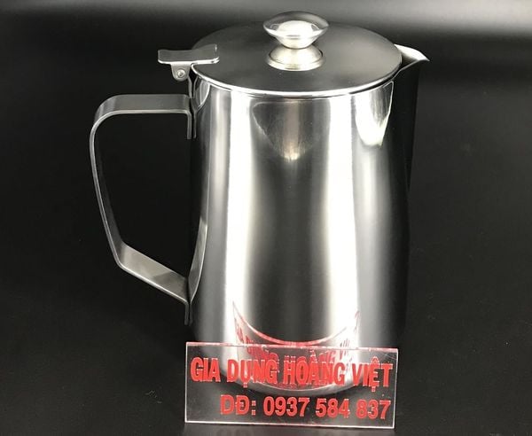 Ca Đánh Sữa Inox 201 Có Nắp Cao Cấp - 1000cc
